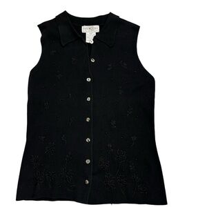 Vintage Sleeveless and Collared Cardigan